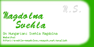 magdolna svehla business card